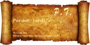 Perdek Teréz névjegykártya